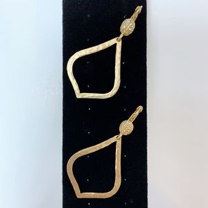 Gold Chandelier Earrings with Embedded Crystals